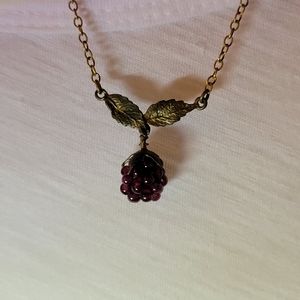 Handmade Raspberry Necklace With Genuine Garnets